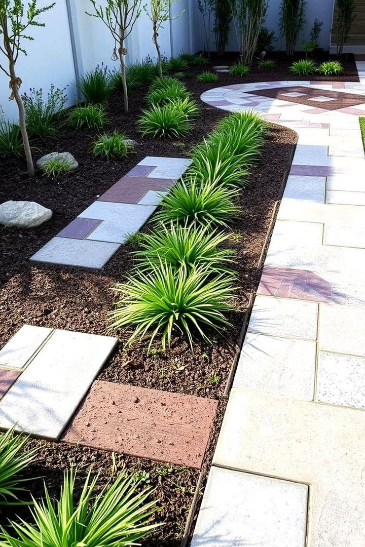 Alternating Pattern Styles - 22 Concrete Paver Walkway Ideas