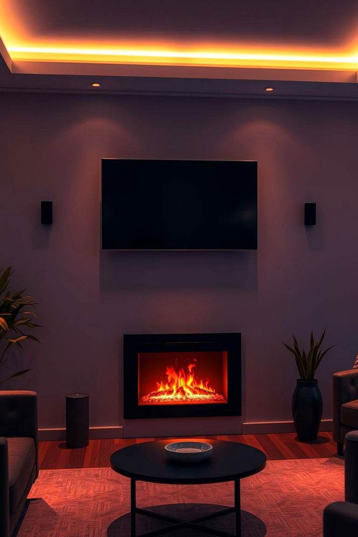 Ambiance and Mood Lighting - 22 Electric Fireplace Ideas With Tv Above