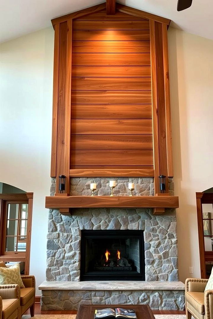 Ambiance with Wood Accents - 22 Two-story Fireplace Ideas