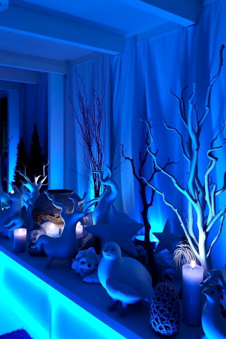 Ambient Blue Lighting - 22 Ocean-themed Bedroom Ideas