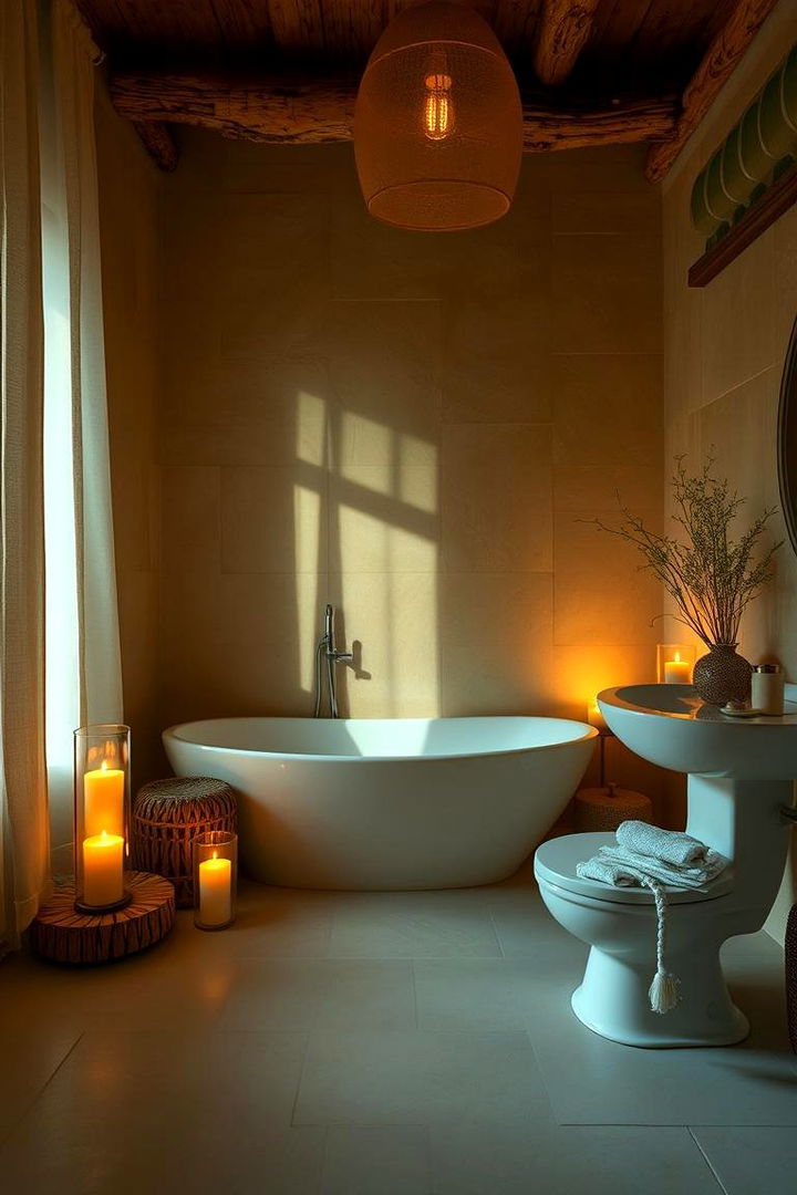 Ambient Candle Lighting - 22 Tuscan Bathroom Ideas