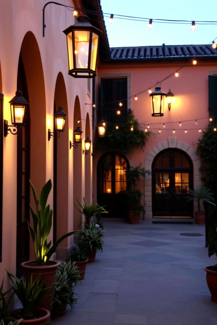 Ambient Courtyard Lighting Designs - 22 Spanish Courtyard Ideas
