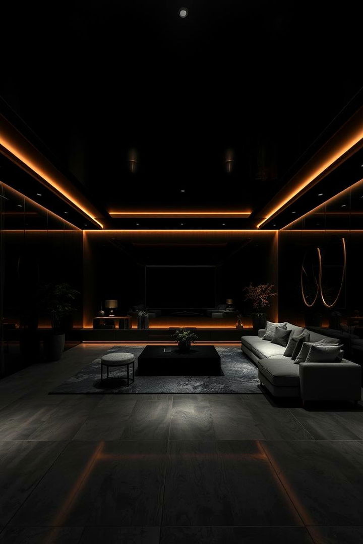 Ambient Dark Spaces - 22 Dark Living Room Ideas