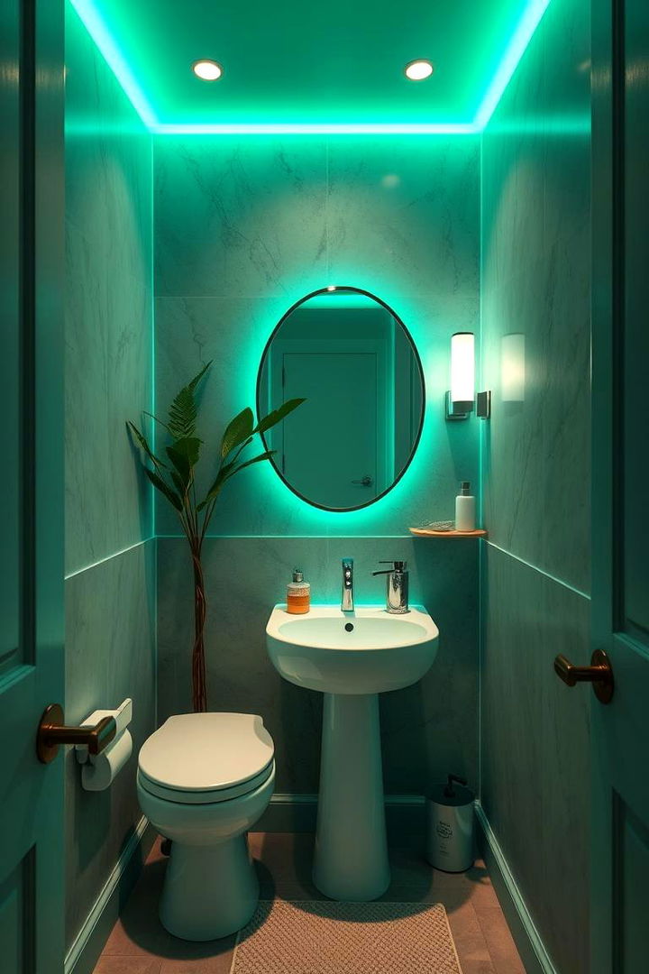 Ambient Emerald Lighting - 22 Green Powder Room Ideas