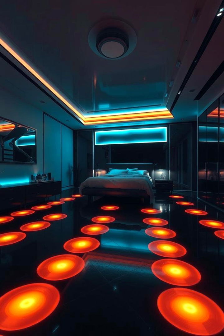 Ambient Floor Lighting Effects - 22 Black Floor Bedroom Ideas