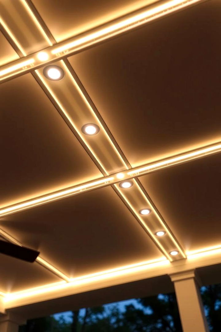 Ambient LED Lighting Integration - 22 patio ceiling ideas