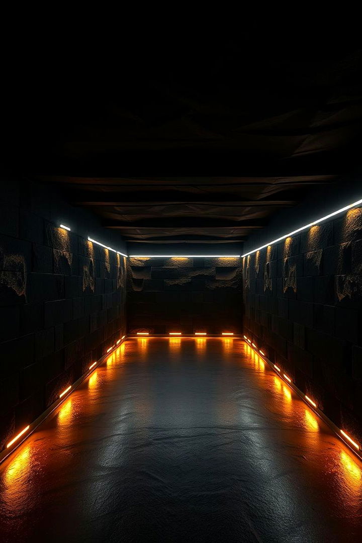 Ambient LED Lighting Setup - 22 black basement ideas