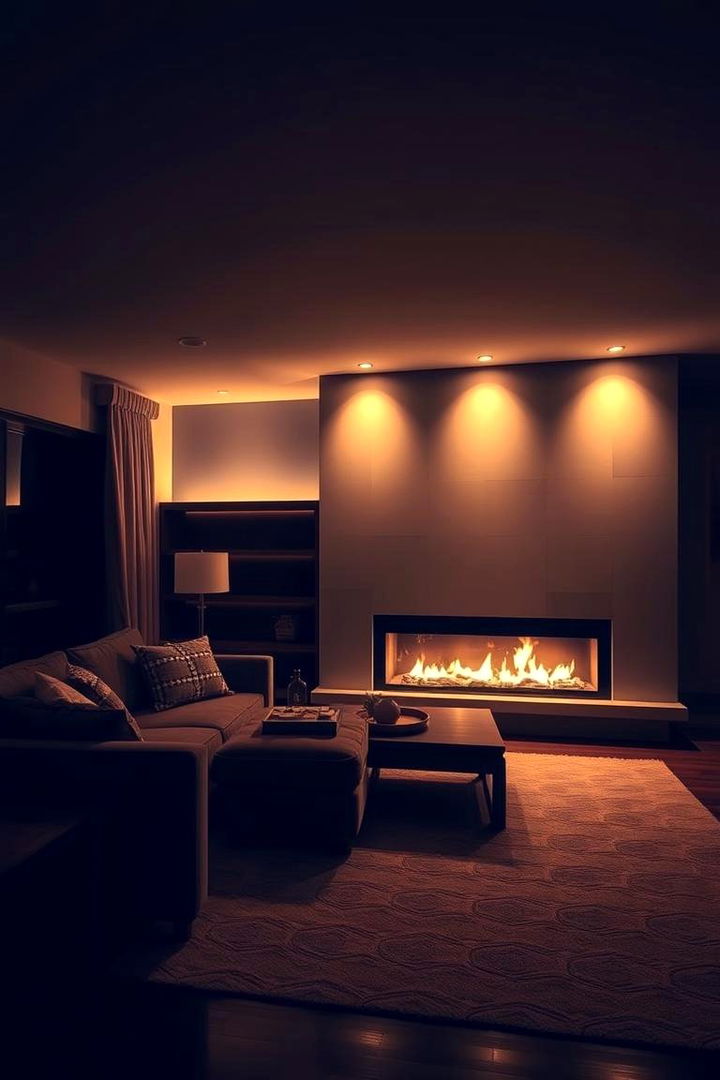 Ambient Layered Lighting - 22 Living Room Ideas With Sectionals and Fireplace