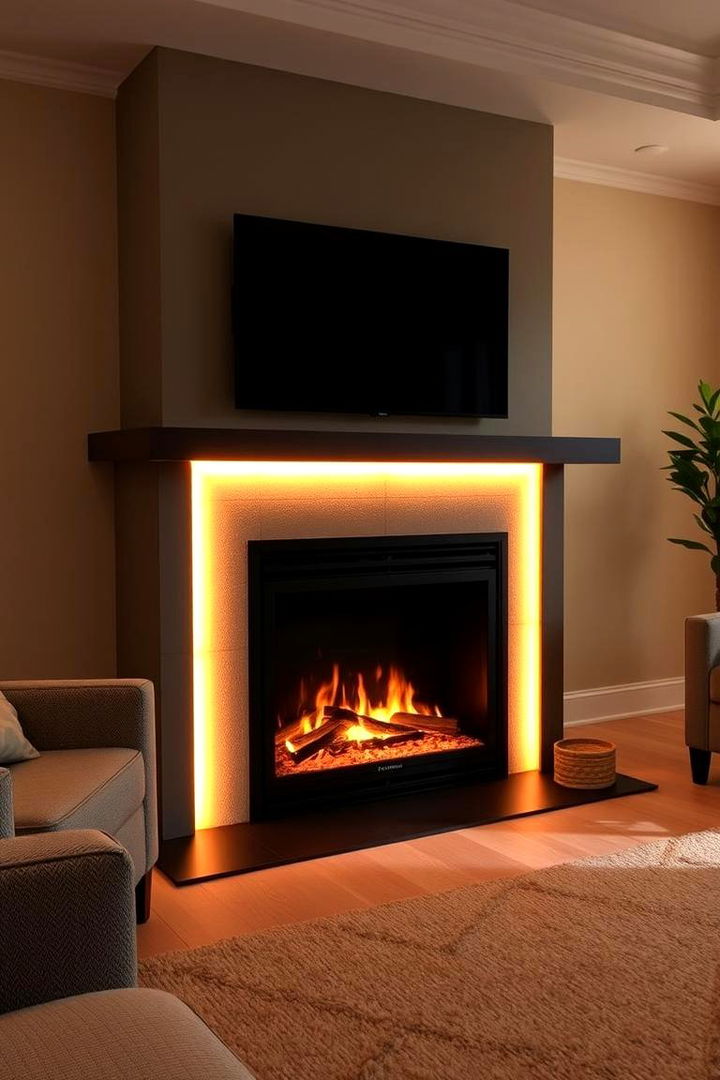 Ambient Lighting Accents for Enhanced Mood - 22 Double-sided Fireplace Ideas