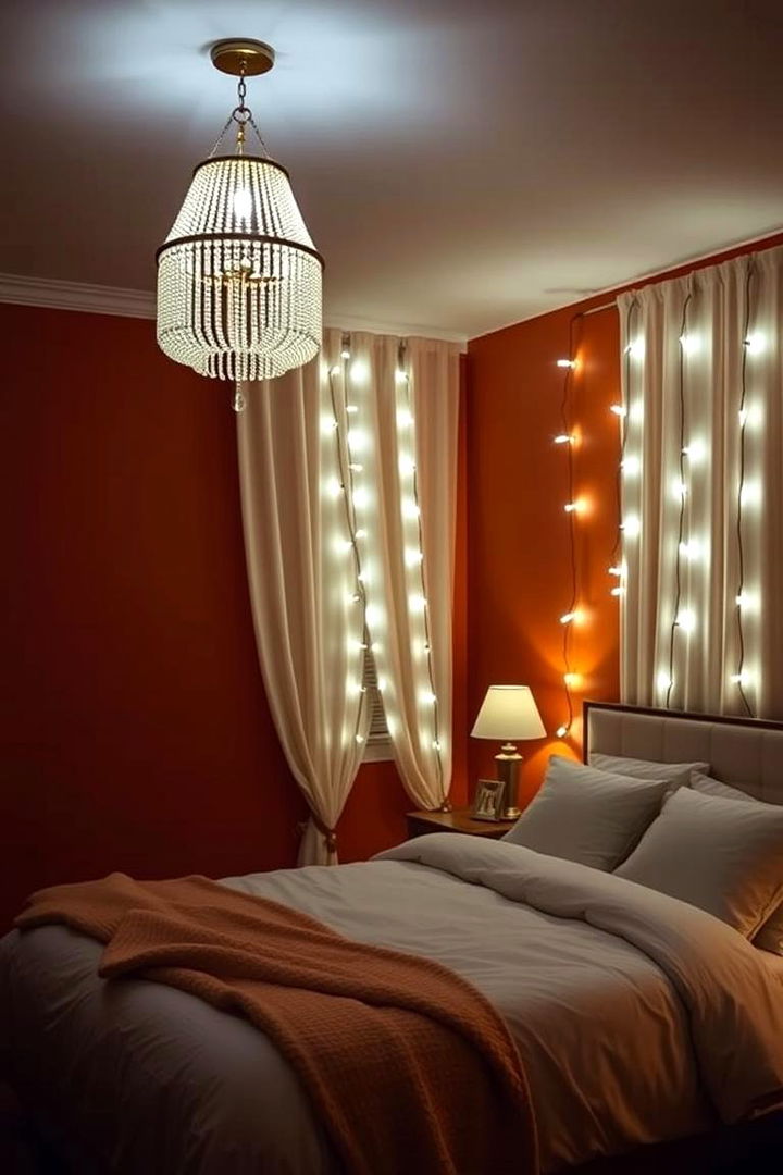 Ambient Lighting Designs - 22 Boho Burnt Orange Bedroom Ideas