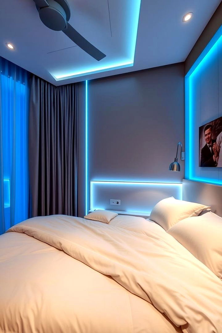Ambient Lighting Effects - 22 Royal Blue Bedroom Ideas