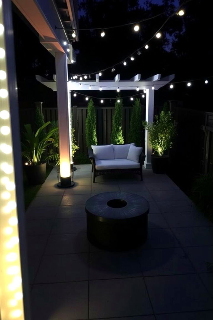 Ambient Lighting Effects - 22 Black and White Patio Ideas