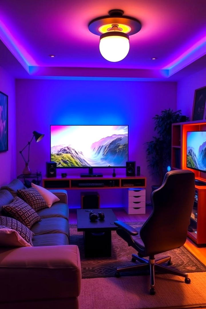 Ambient Lighting Effects - 22 Gaming Bedroom Ideas