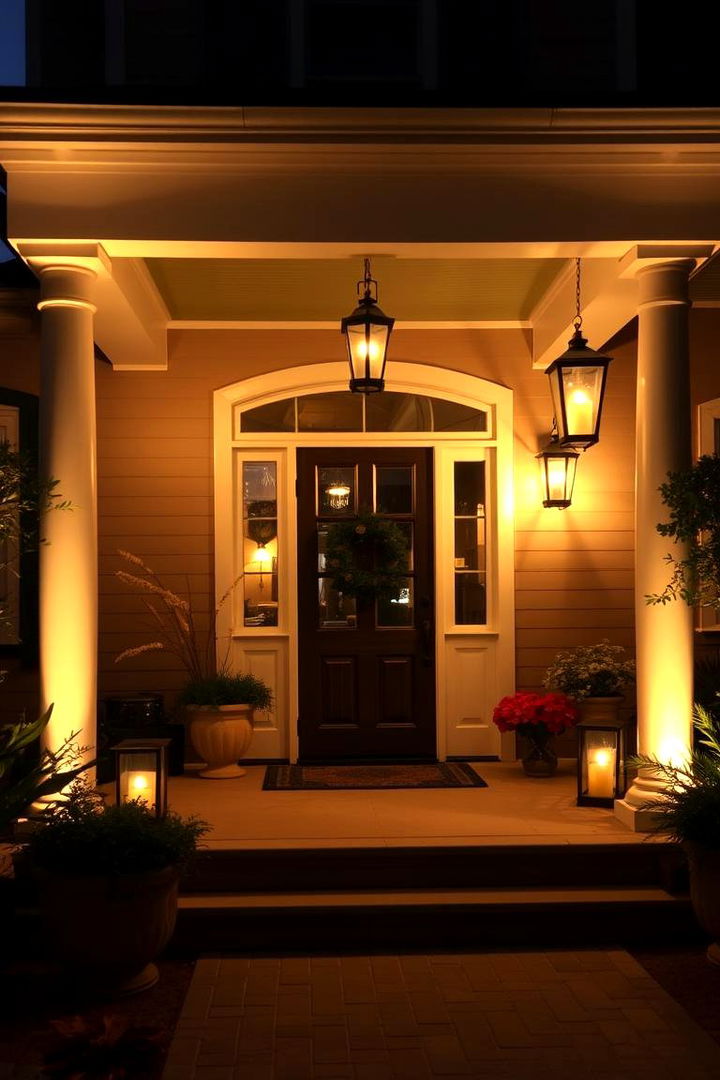 Ambient Lighting Effects - 22 Large Front Porch Ideas