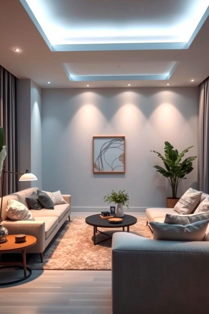 Ambient Lighting Effects - 22 Minimalist Modern Boho Living Room Ideas