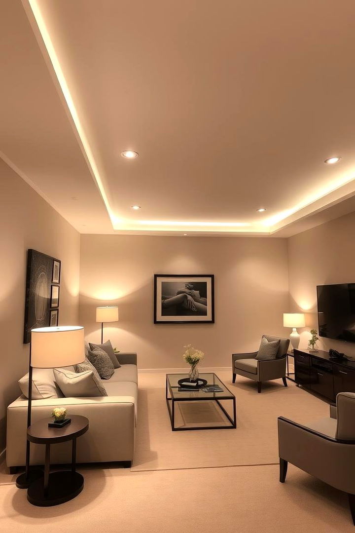 Ambient Lighting Excellence - 22 Beige Living Room Ideas