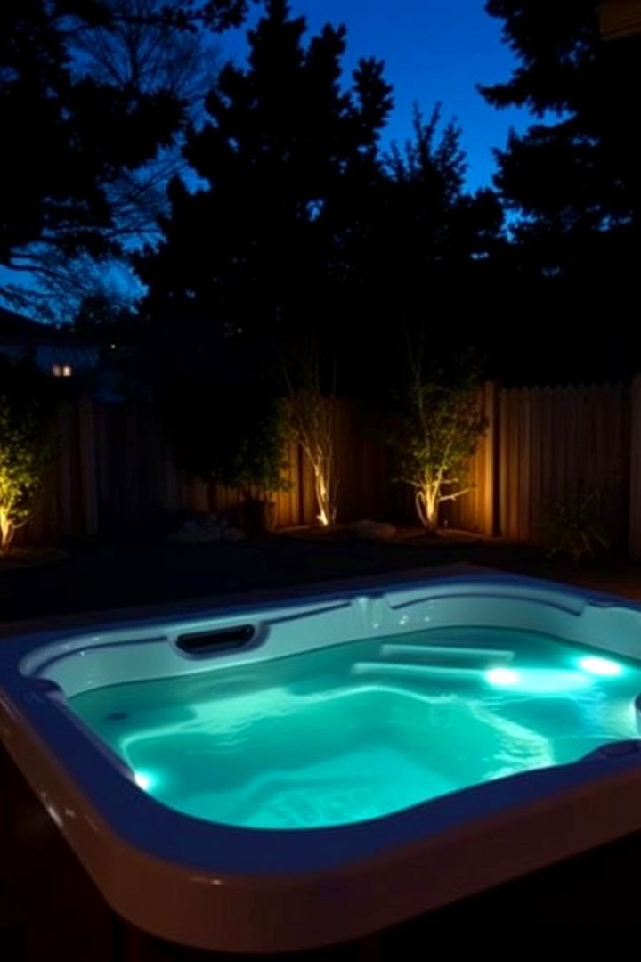 Ambient Lighting Features - 22 Backyard Hot Tub Privacy Ideas