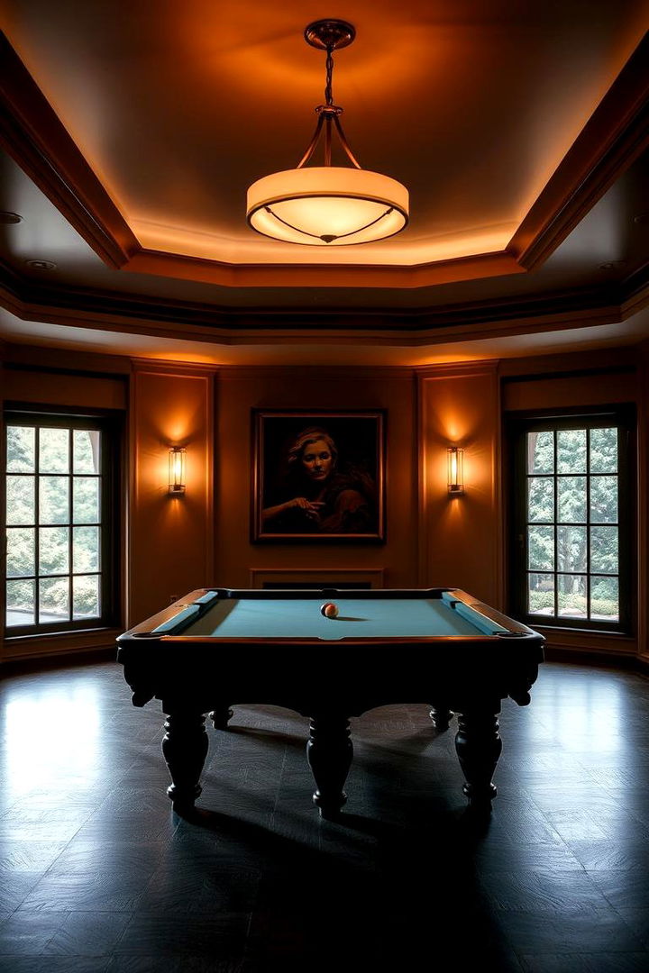 Ambient Lighting Focused Design - 22 Pool Table Room Ideas