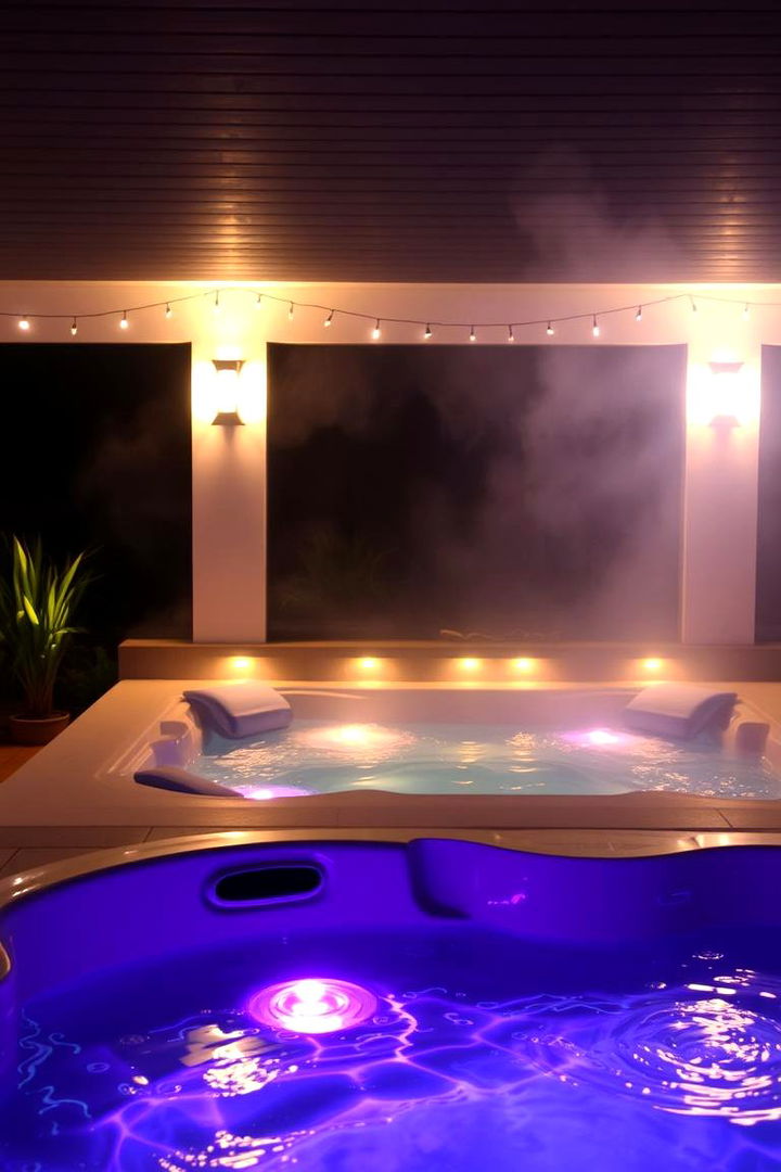 Ambient Lighting Magic - 22 Hot Tub Decor Ideas