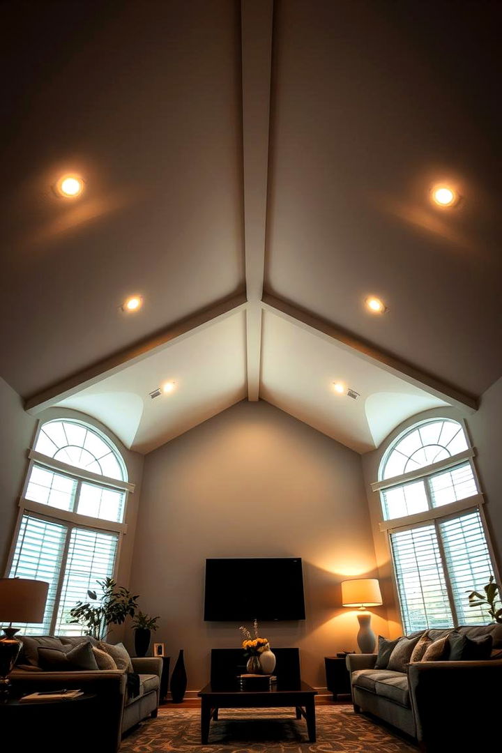 Ambient Lighting Paradise - 22 Living Room Vaulted Ceiling Ideas