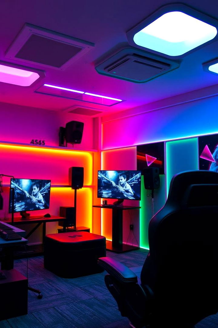 Ambient Lighting and Gaming Soundscapes - 22 Basement Game Room Ideas