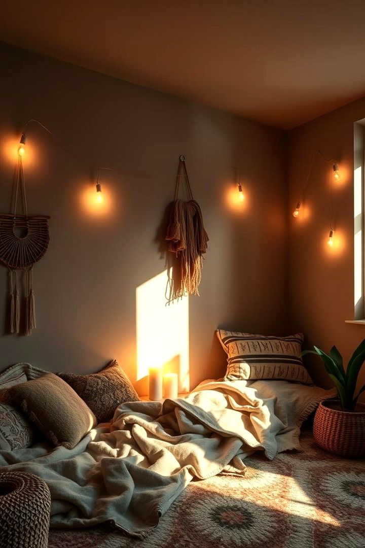 Ambient Lighting and Mood - 22 Grey Boho Bedroom Ideas