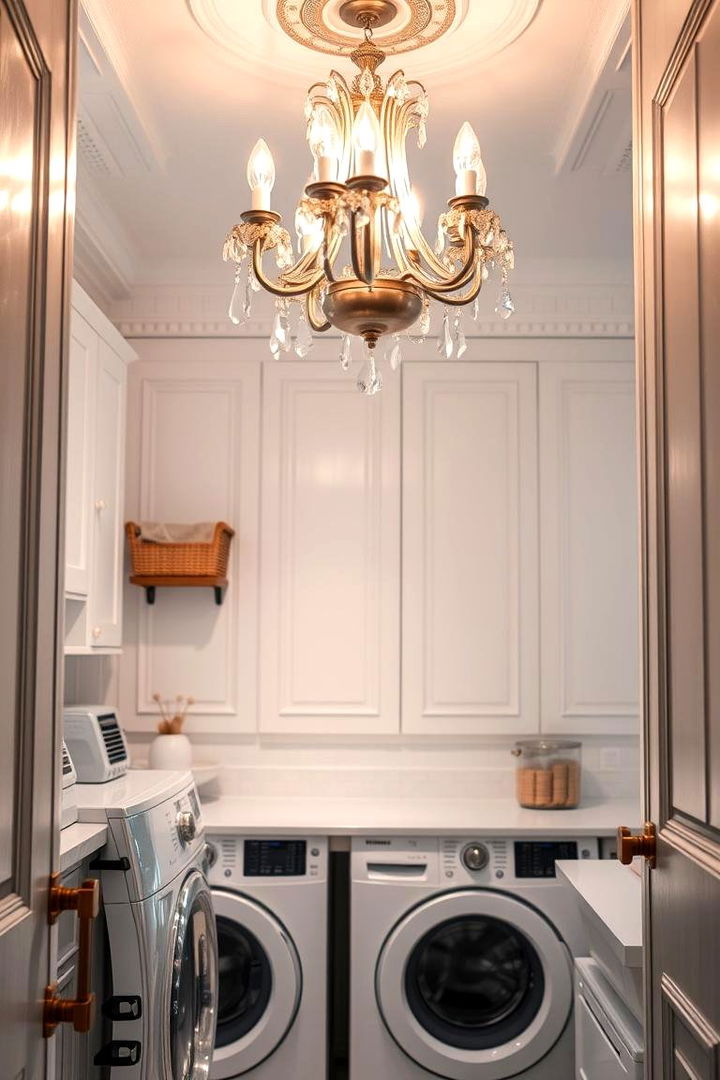 Ambient Lighting with Chandeliers - 22 Laundry Room Lighting Ideas