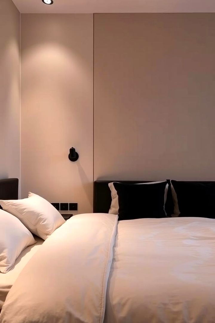 Ambient Lighting with Soft Neutrals - 22 Black and Beige Bedroom Design Ideas
