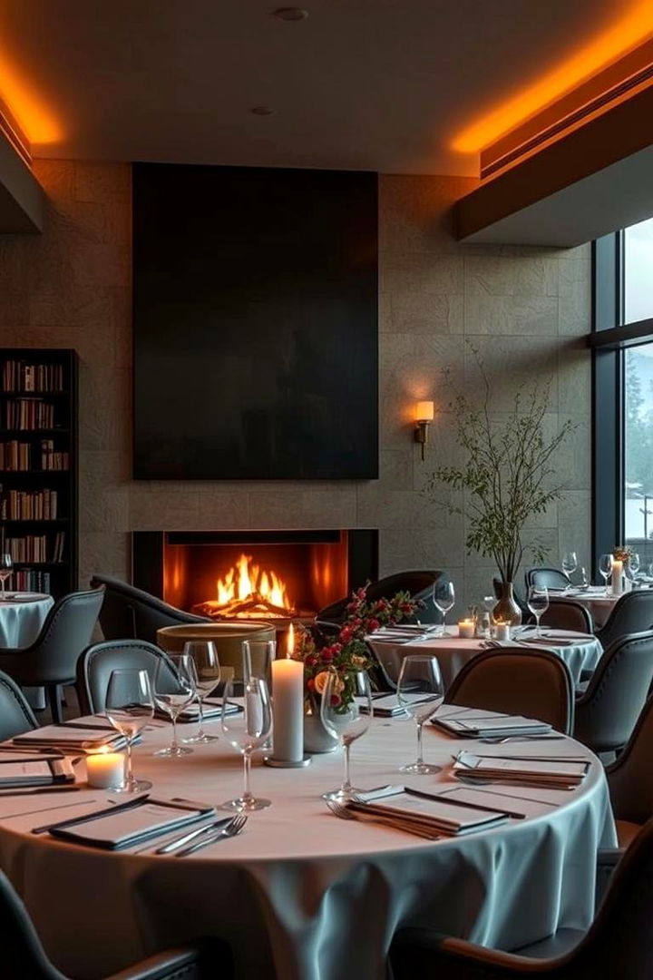 Ambient Music and Acoustics - 22 Dining Room With Fireplace