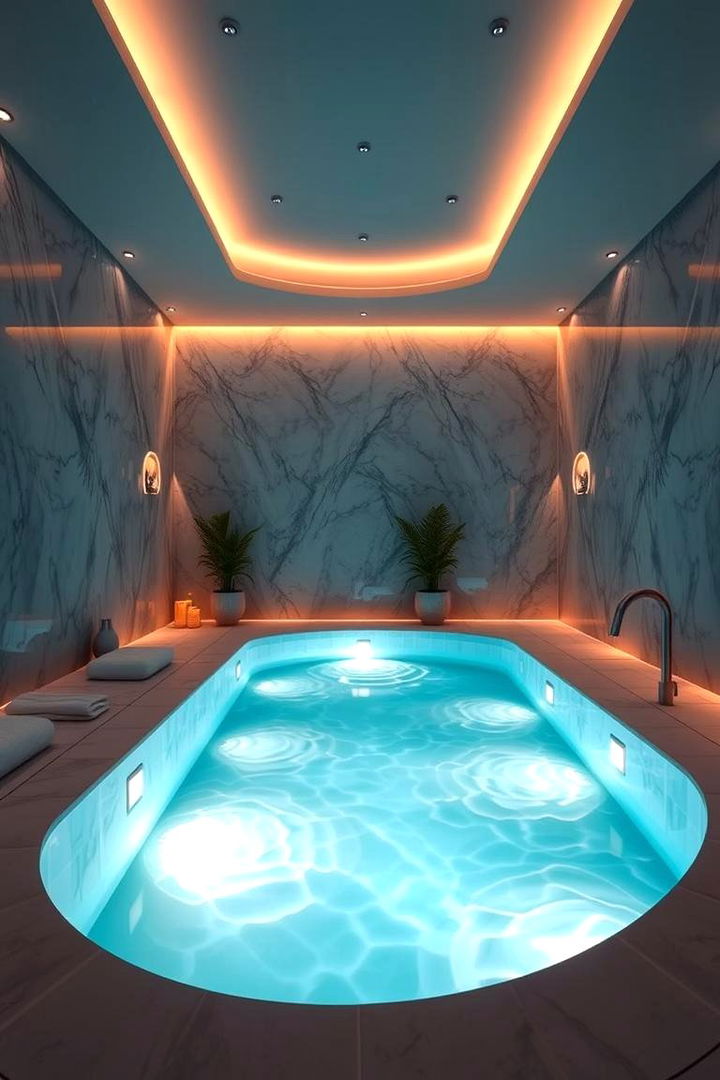Ambient Pool Lighting Effects - 22 Pool Bathroom Ideas