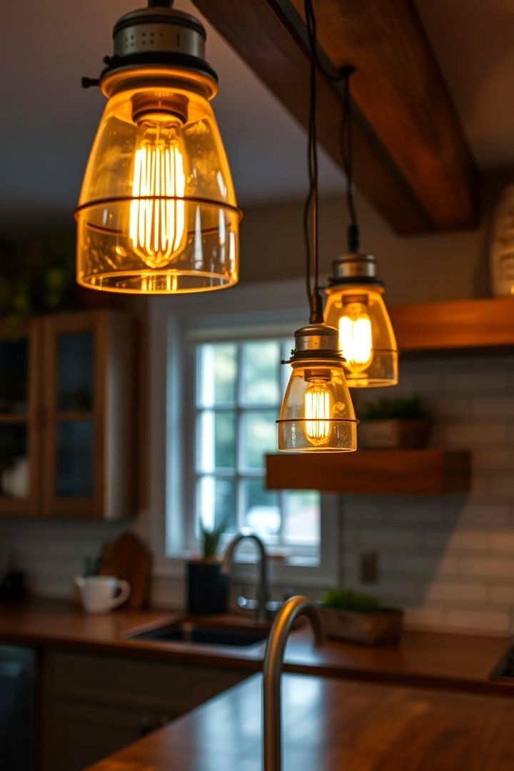 Ambient Rustic Lighting - 22 Earthy Kitchen Ideas