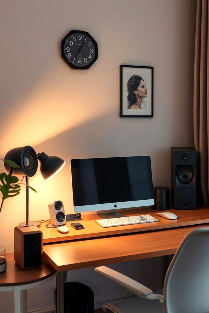 Ambient Sound Setup - 22 Home Office Ideas for Him