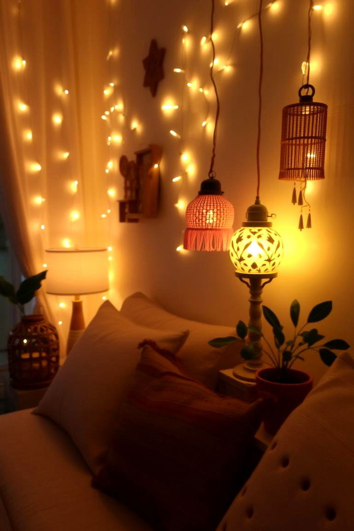 Ambient and Decorative Lighting - 22 Boho Living Room Ideas