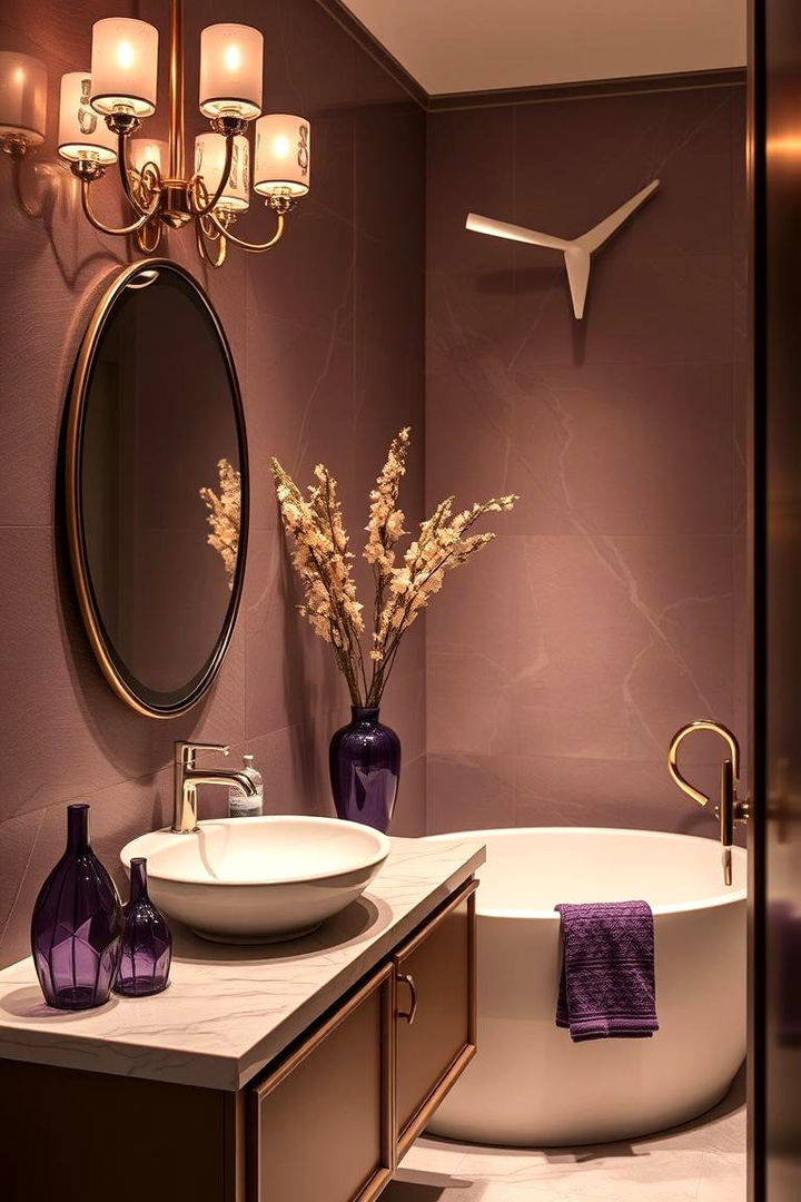 Amethyst Decor Accents - 22 Purple Bathroom Ideas