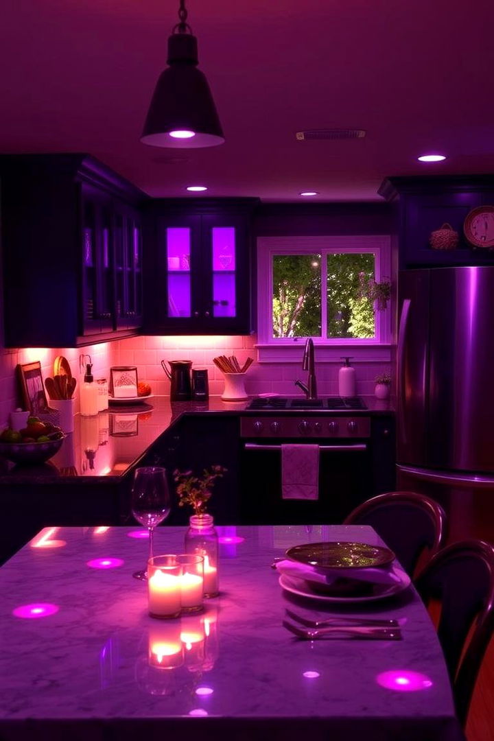 Amethyst Lighting Accents - 22 Purple Kitchen Ideas