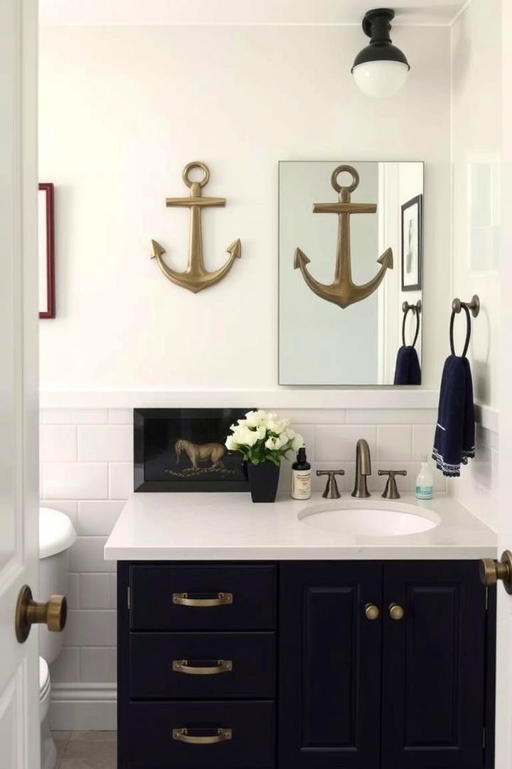 Anchor Accents for Authenticity - 22 Nautical Bathroom Ideas