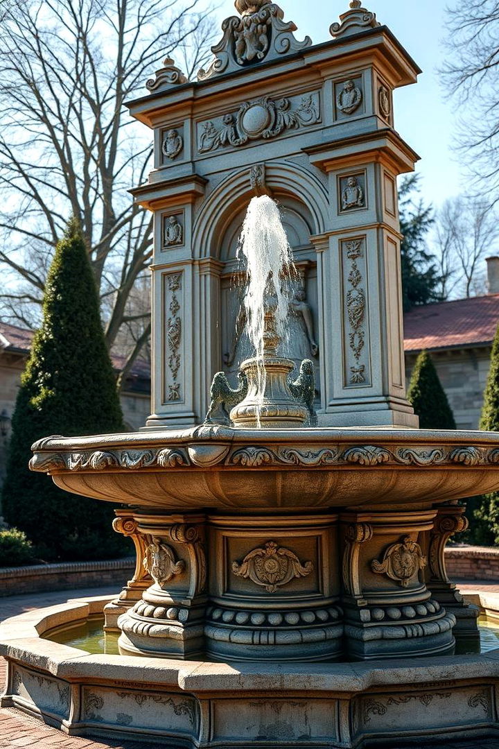 Ancient Roman Style Fountain - 22 Backyard Fountain Ideas