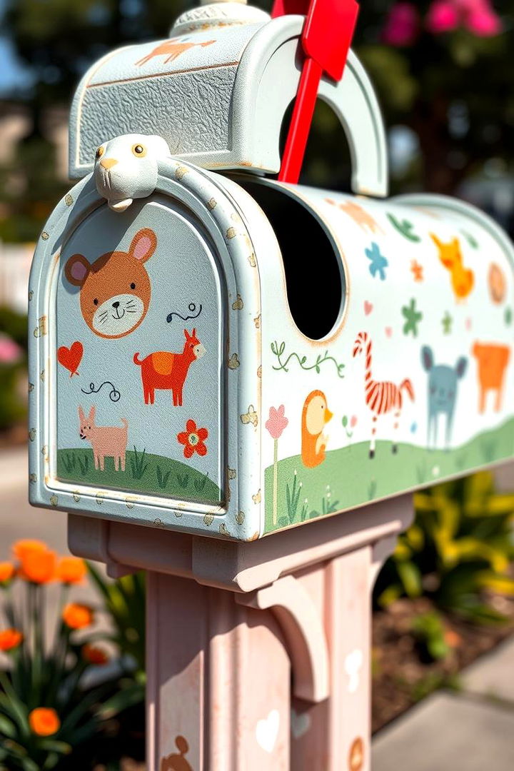 Animal Motif Mailbox Post - 22 Mailbox Post Ideas