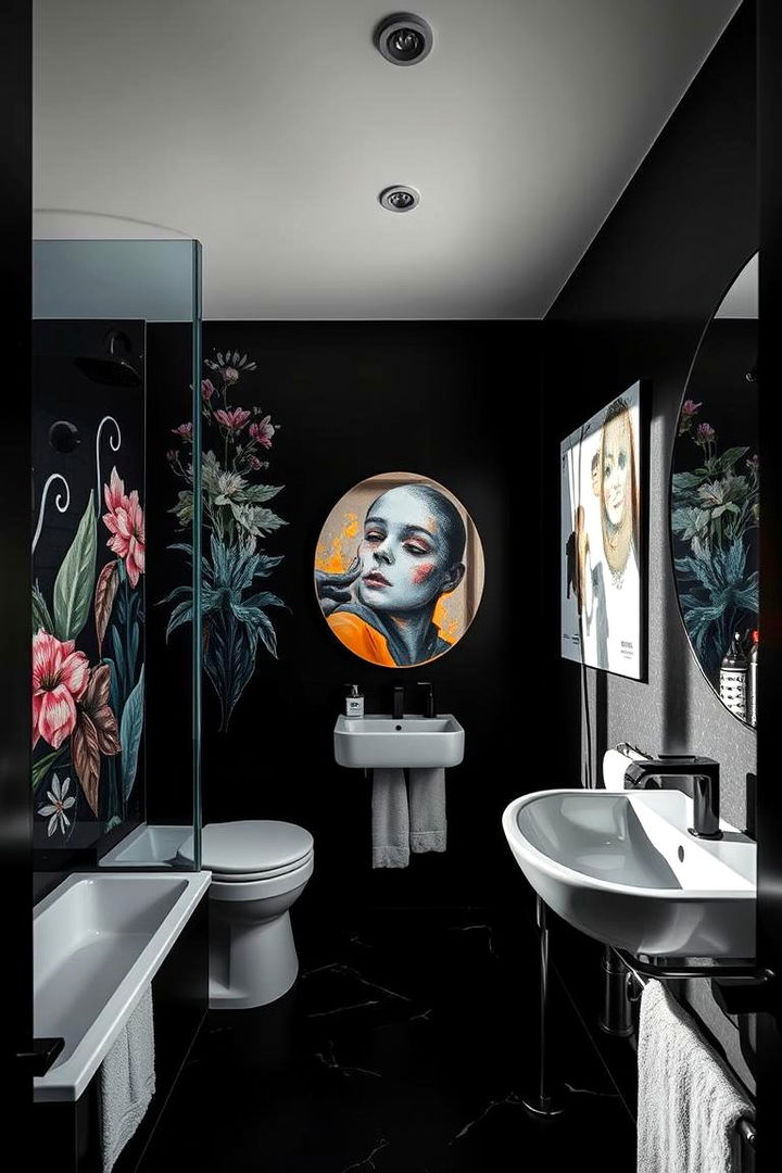 Another Artistic Edge - 22 Black Bathroom Ideas