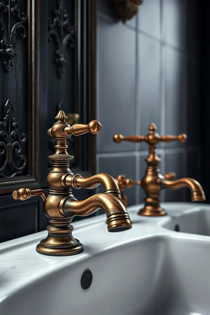 Antique Brass Fittings - 22 Gothic Bathroom Ideas