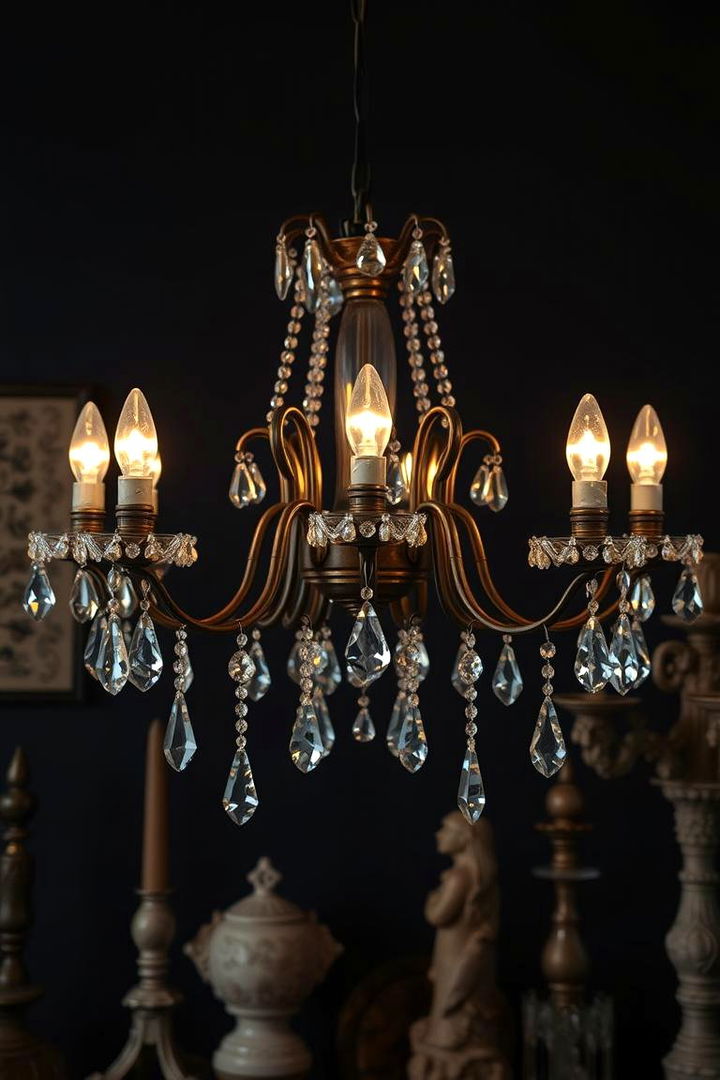 Antique Chandelier Fusion Decor - 22 Gothic Boho Decor Ideas
