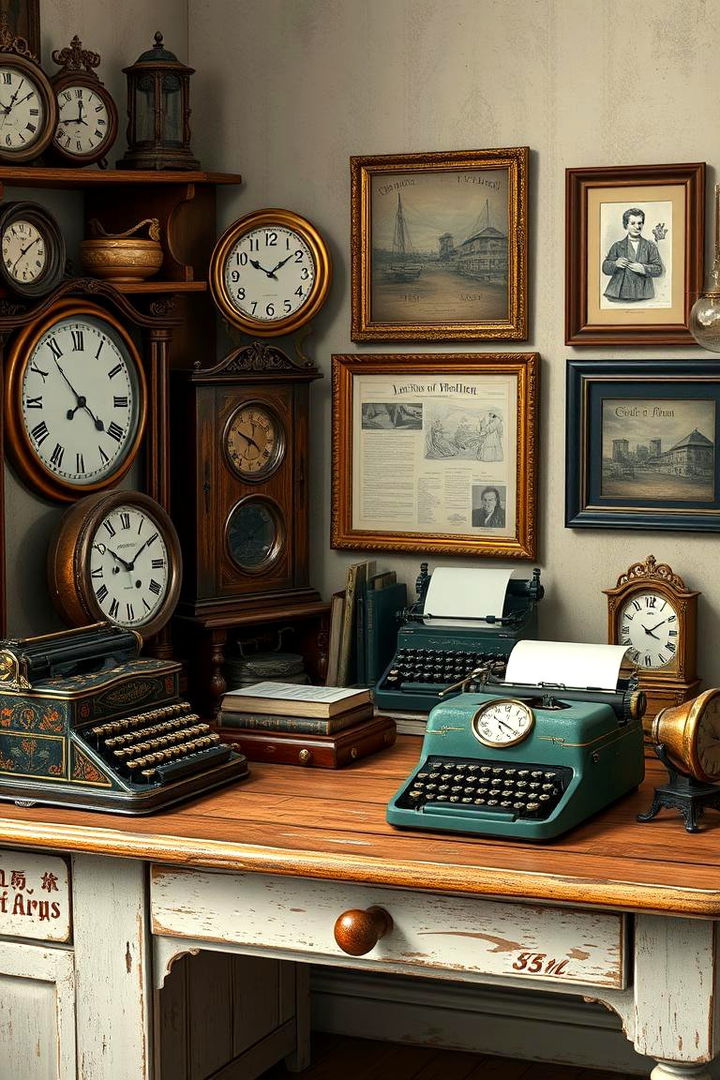 Antique Decor Accents - 22 Rustic Home Office Ideas