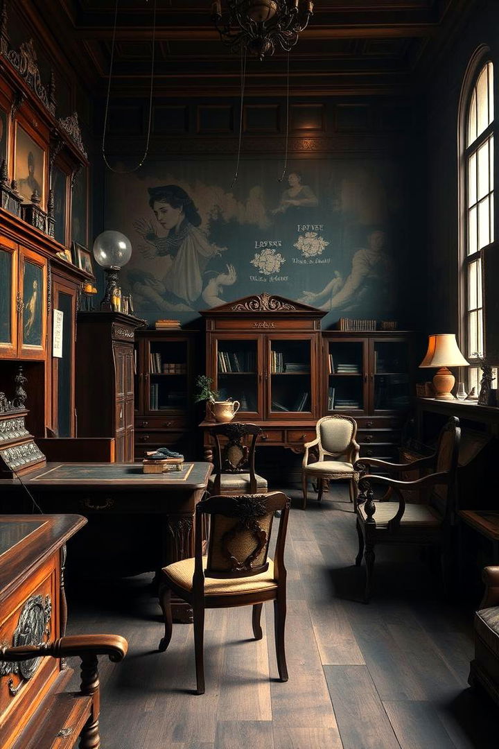 Antique Furniture Elegance - 22 Dark Academia Interior Design Ideas
