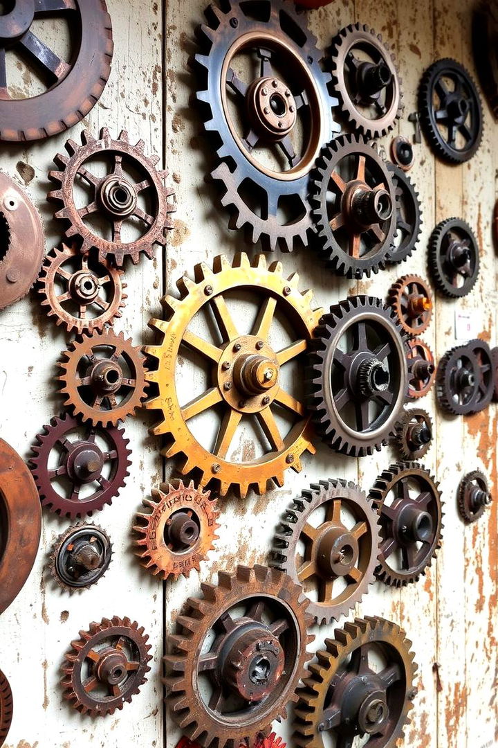 Antique Gear Decor Elements - 22 Industrial Decor Ideas