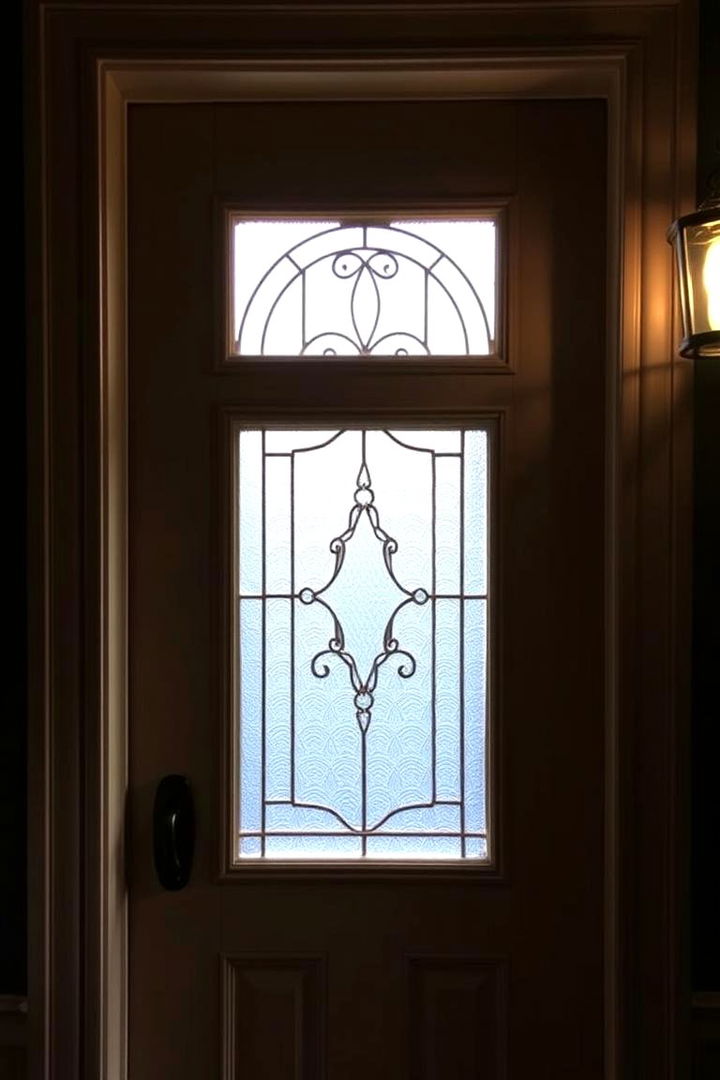 Antique Glass Insert - 22 Farmhouse Front Door Ideas