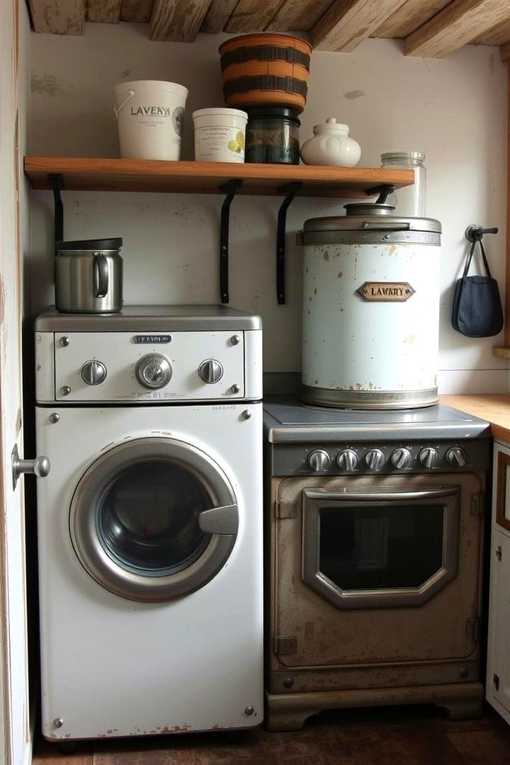 Antique Inspired Appliance Finishes - 22 Rustic Laundry Room Ideas