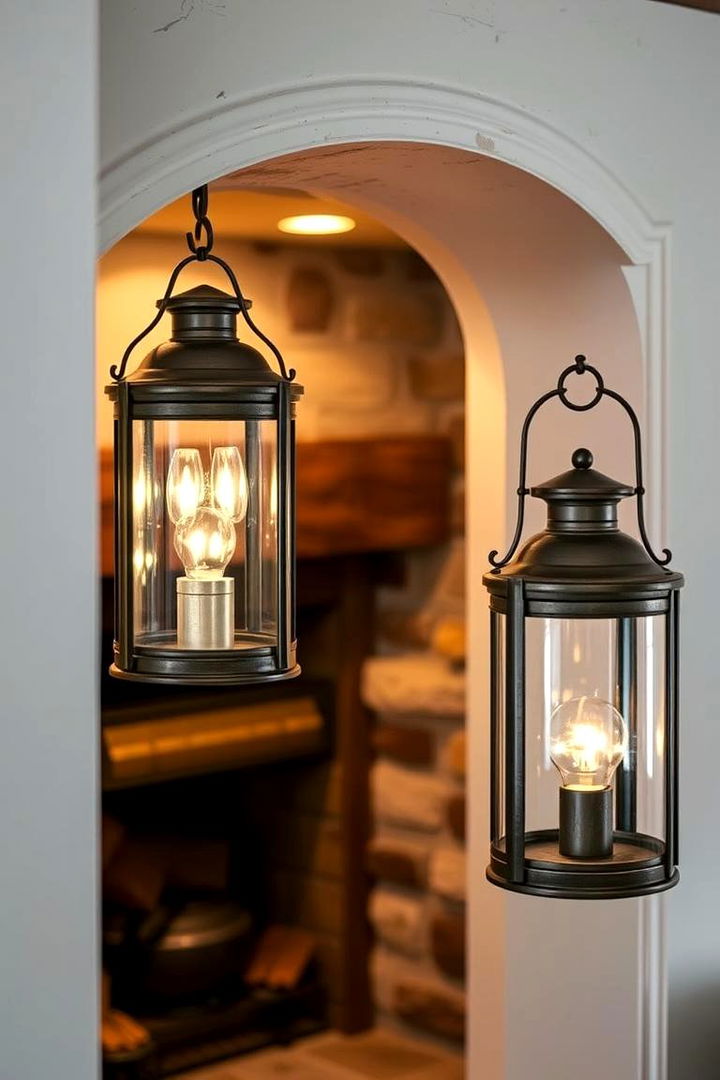 Antique Lantern Lighting - 22 Farmhouse Fireplace Ideas