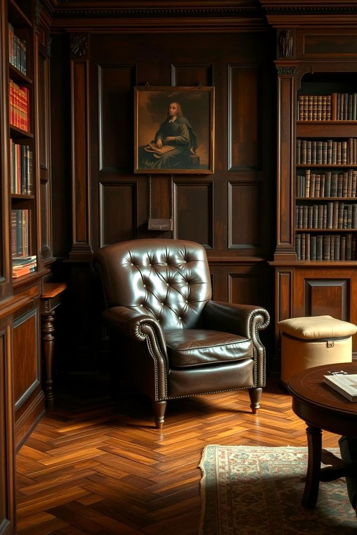 Antique Leather and Wood Aesthetics - 22 dark academia bedroom ideas