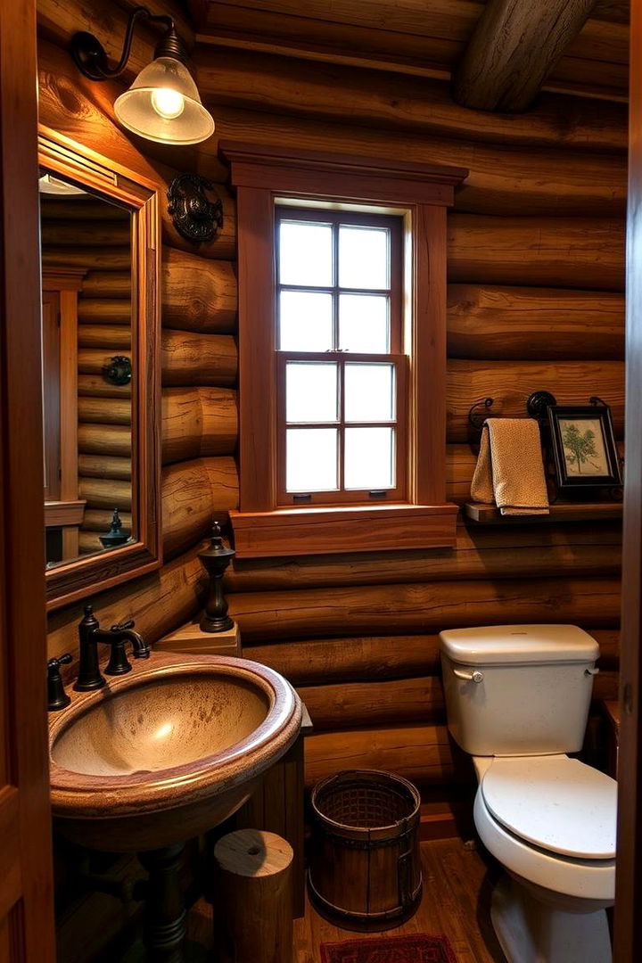 Antique Log Cabin Fixtures - 22 Log Cabin Bathroom Ideas