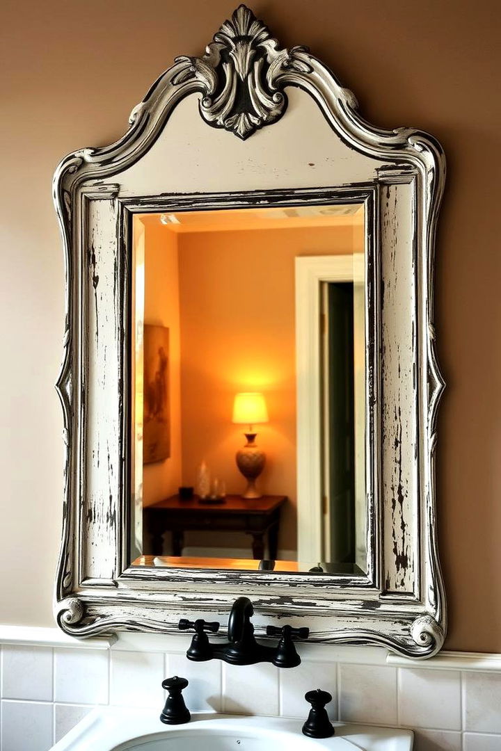 Antique Mirror Accents - 22 Rustic Bathroom Ideas